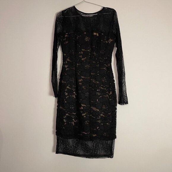 NWT Bailey 44 Black Lace Overlay Sheath Dress Size Medium NEW - Picture 3 of 7